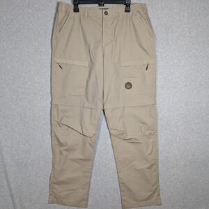 CANDA Convertible Cargo Pants Men 38x34 Beige Convertible Zip Off Hiking Ripstop